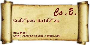 Csépes Balázs névjegykártya